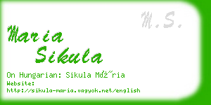 maria sikula business card